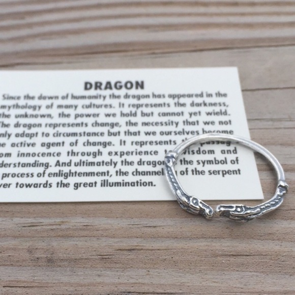Dragon ring adjustable solid .925 sterling silver Fits size 6 - 9 made in USA - Picture 5 of 7